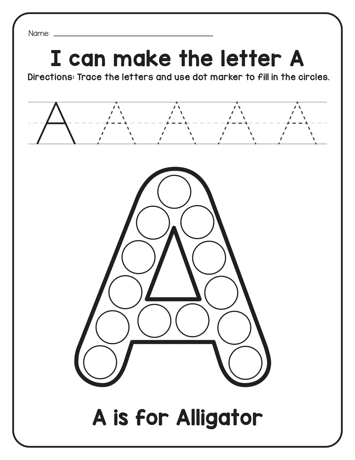 A-Z Dot Worksheets