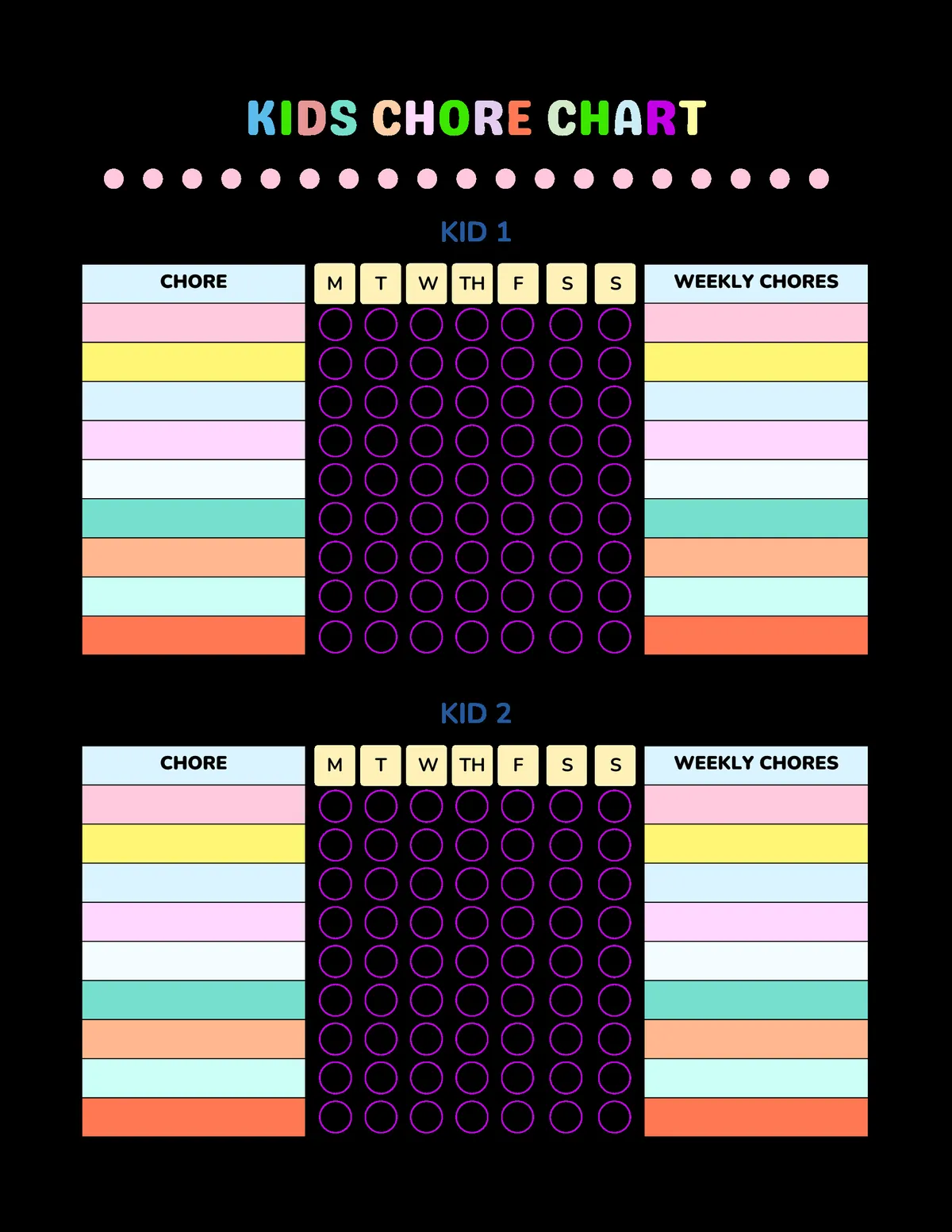 Chore Chart for Kids