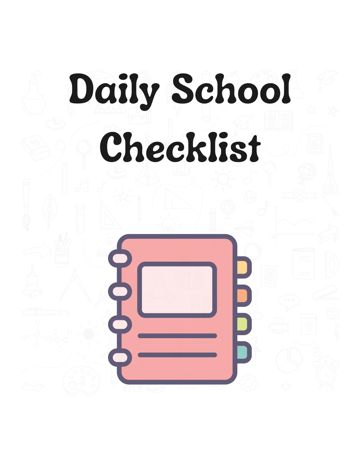 Kids Daily School Checklist