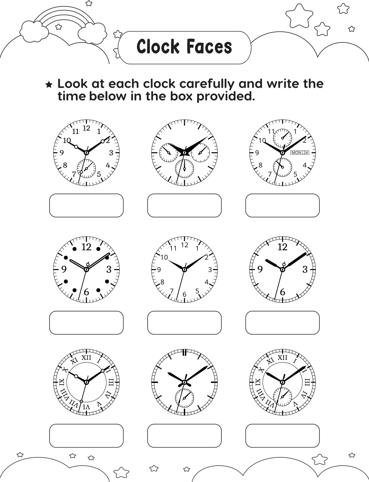 Time and Clock Activity Book